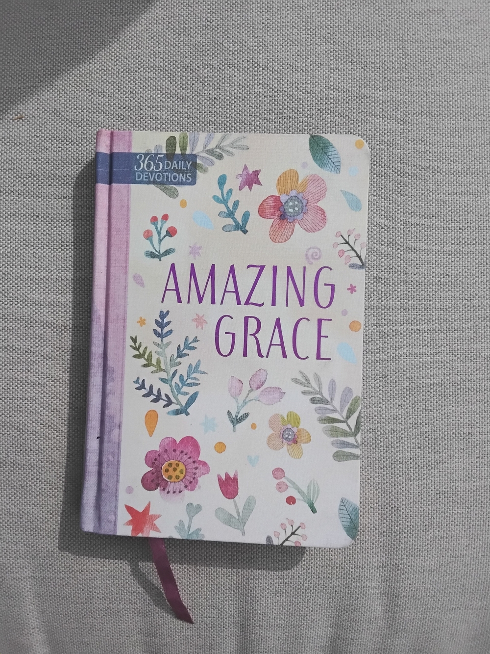 Source Unknown Amazing Grace Floral Devotions Hardcover - Purple & Cream